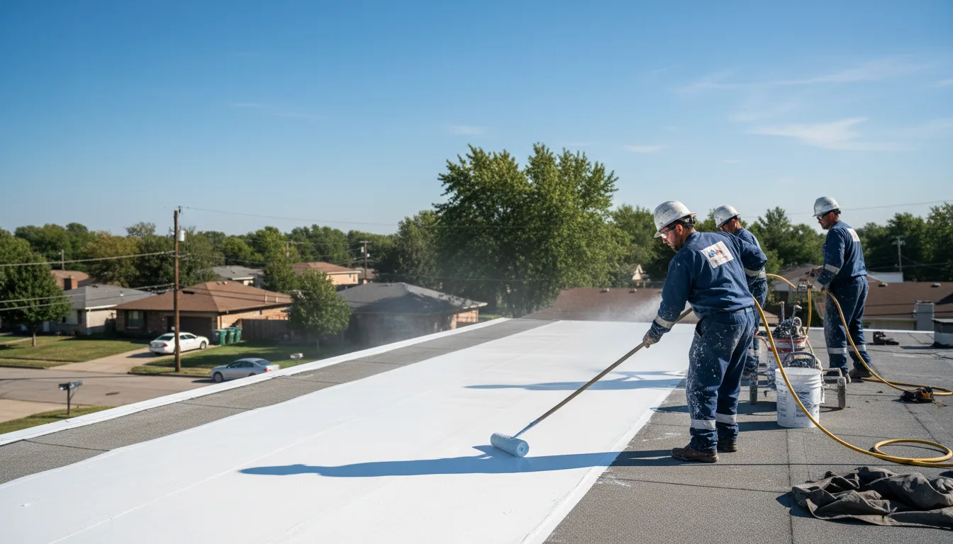 Commercial roof coating in Iron Station, NC near me